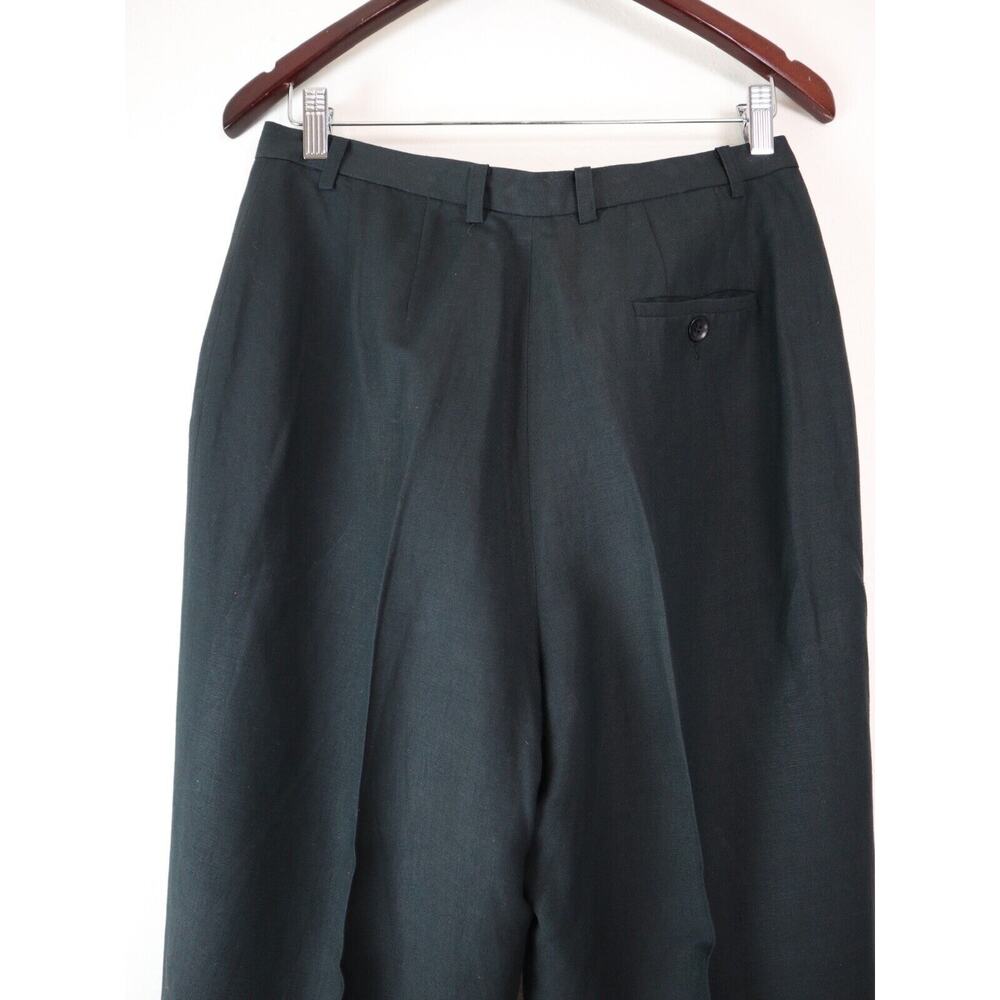 Vintage Ann Taylor Size 12 Linen Blend High Waist Dress Pants Black - Picture 4 of 7